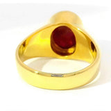 Massiver Ring in 18 Karat (750) Gelbgold mit natürlichem Rubin
