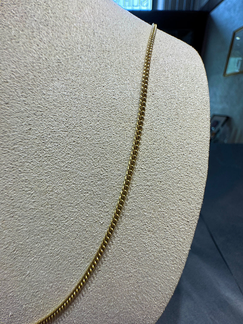 Elegante Panzerkette in 14 Karat Gelbgold mit Federring