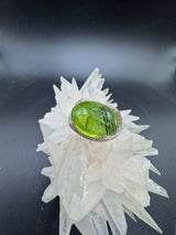Edler Designerring in 14 Karat Gelbgold mit Peridot & Brillanten