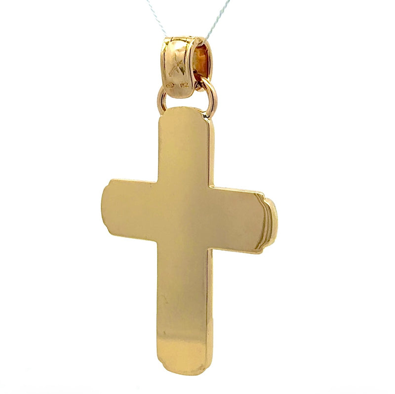 Riesiger Kreuz Anhänger in 18 Karat strahlendem Gelbgold von C'est Laudier