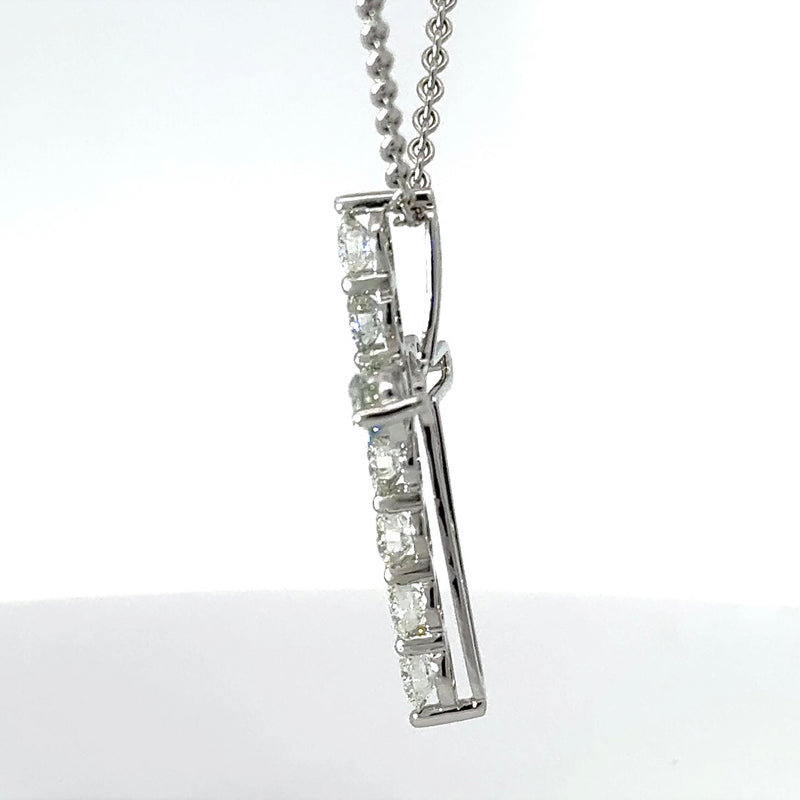 Spektakuläres Brillantkreuz in 18 Karat Weißgold – 3,53 Karat Feuer