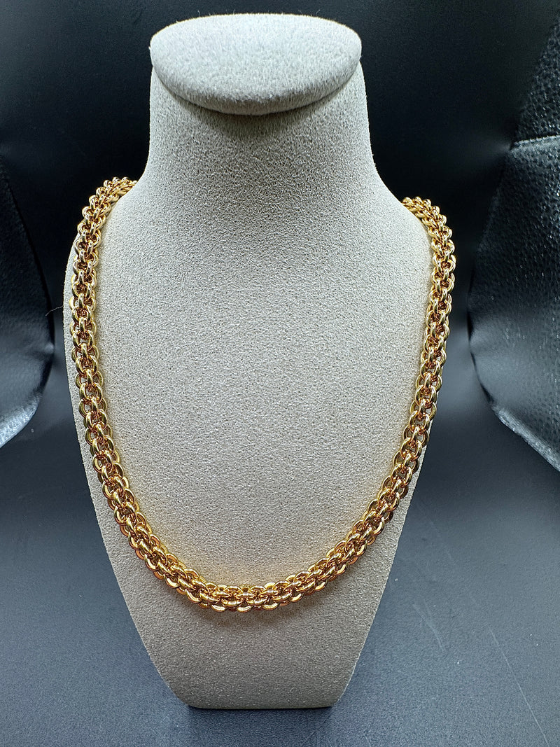 Elegante Zopf Halskette in 14 Karat Gelbgold mit Karabiner | Halsketten - Schmuck Schroll