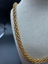 Elegante Zopf Halskette in 14 Karat Gelbgold mit Karabiner