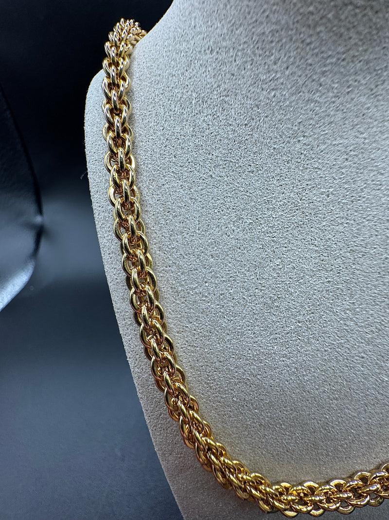 Elegante Zopf Halskette in 14 Karat Gelbgold mit Karabiner