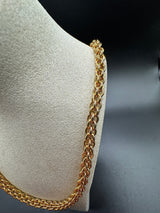 Elegante Zopf Halskette in 14 Karat Gelbgold mit Karabiner