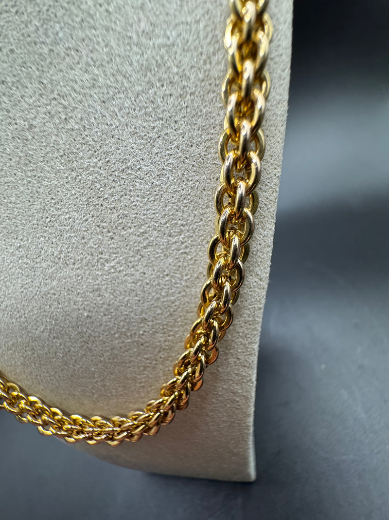 Elegante Zopf Halskette in 14 Karat Gelbgold mit Karabiner
