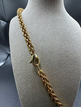 Elegante Zopf Halskette in 14 Karat Gelbgold mit Karabiner