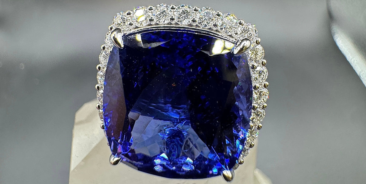weißgoldring mit tansanit und brillanten