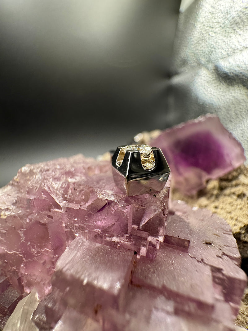 Massiver Solitär-Anhänger 18 Karat Weißgold mit feinen Brillant