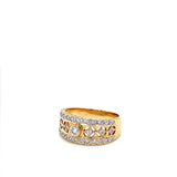 Hoogwaardige geelgouden ring van 21,6 karaat met schitterende diamanten