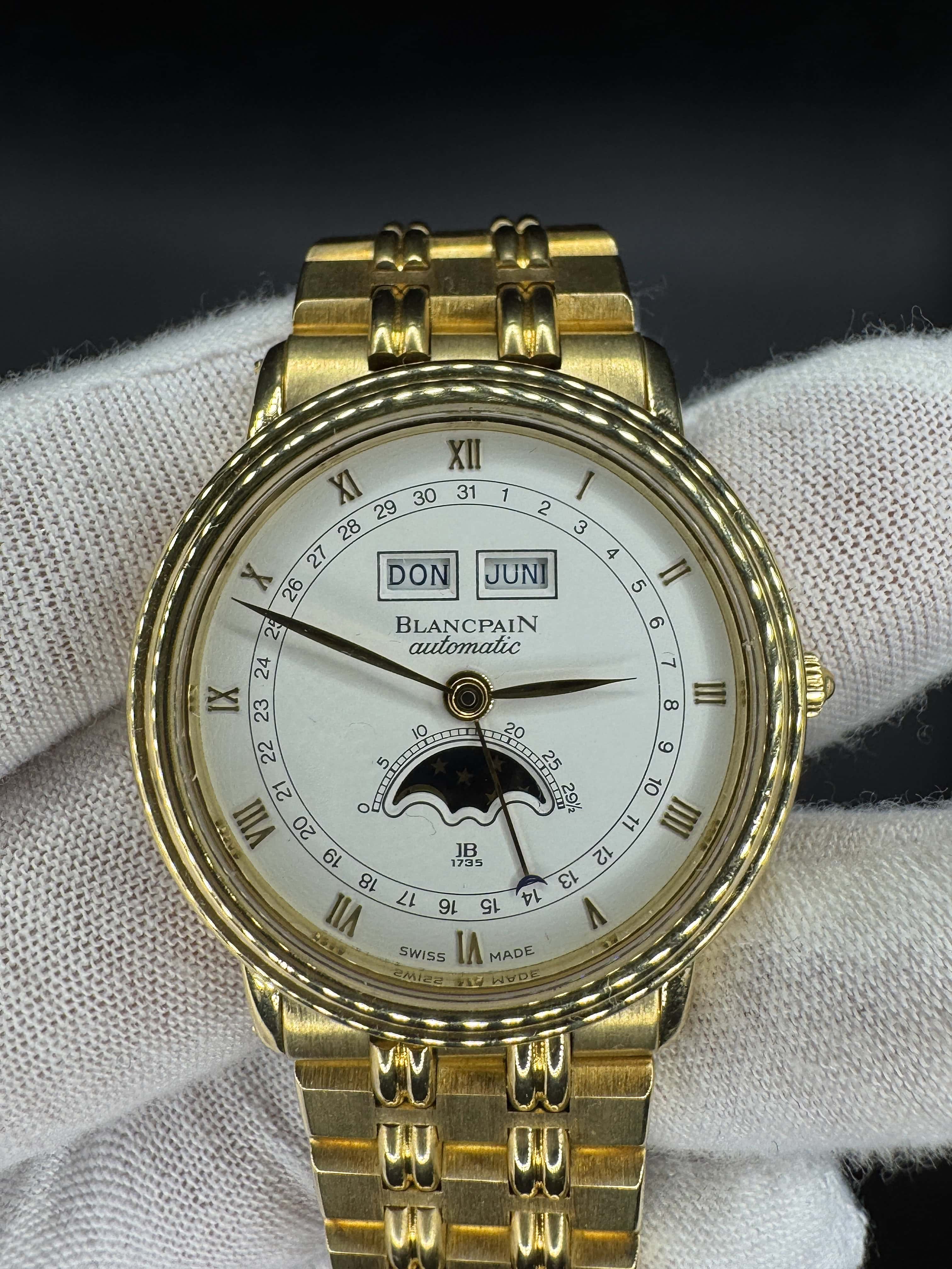 Blancpain Villeret Ref. 6595 in 18 Karat Gelbgold mit Mondphase