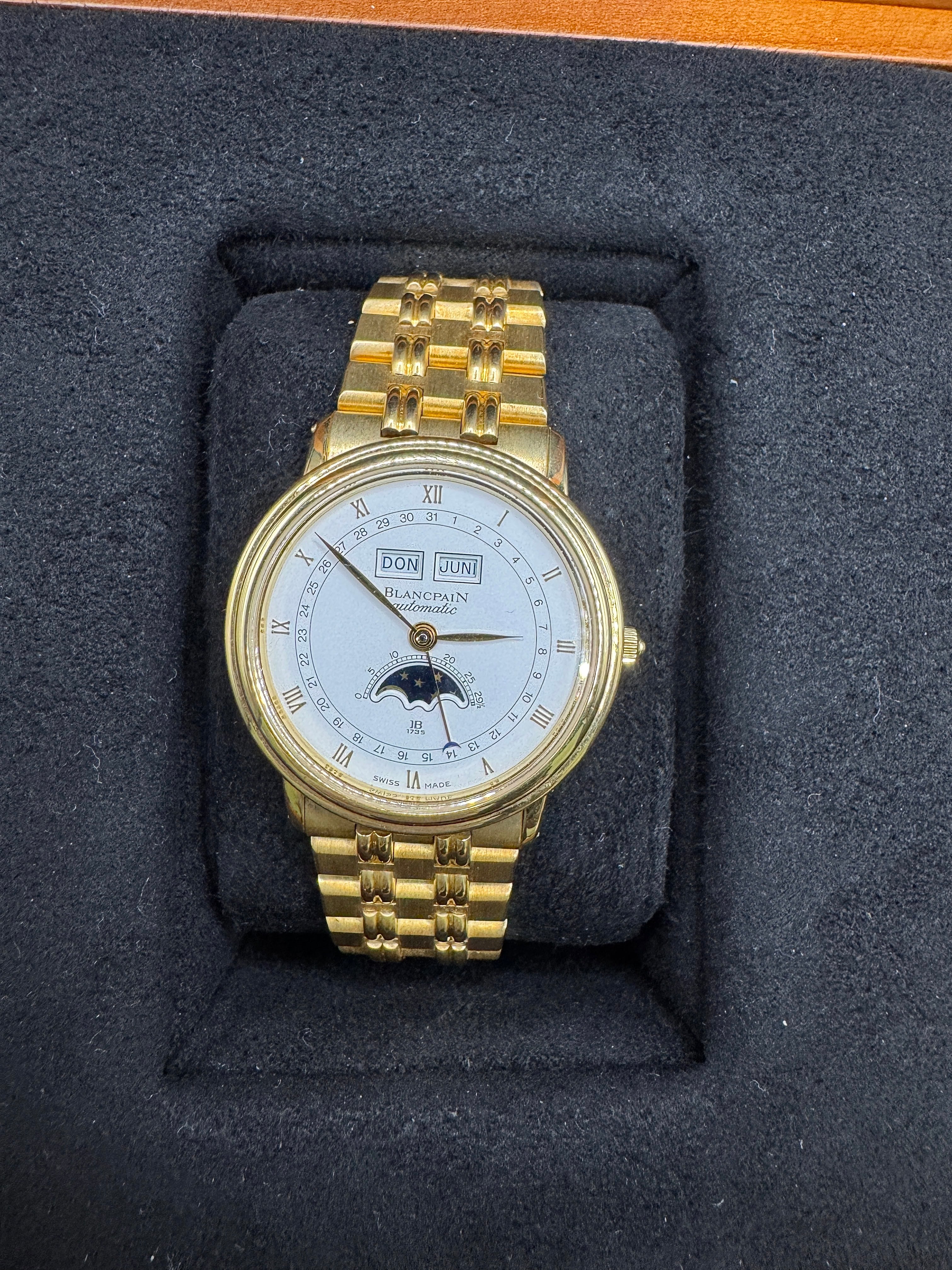 Blancpain Villeret Ref. 6595 in 18 Karat Gelbgold mit Mondphase