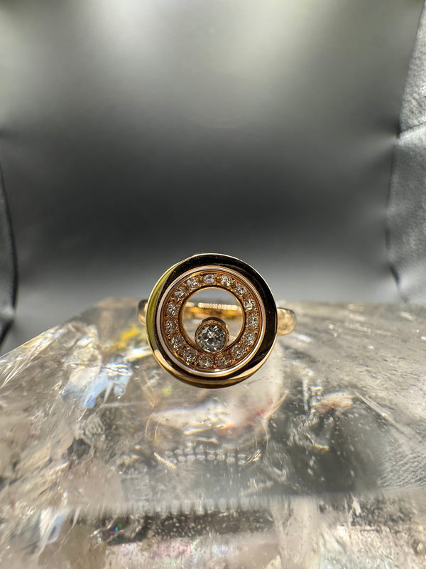 Massiver Chopard Happy Diamond Ring in 18 Karat Roségold