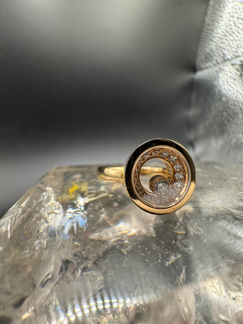 Massiver Chopard Happy Diamond Ring in 18 Karat Roségold