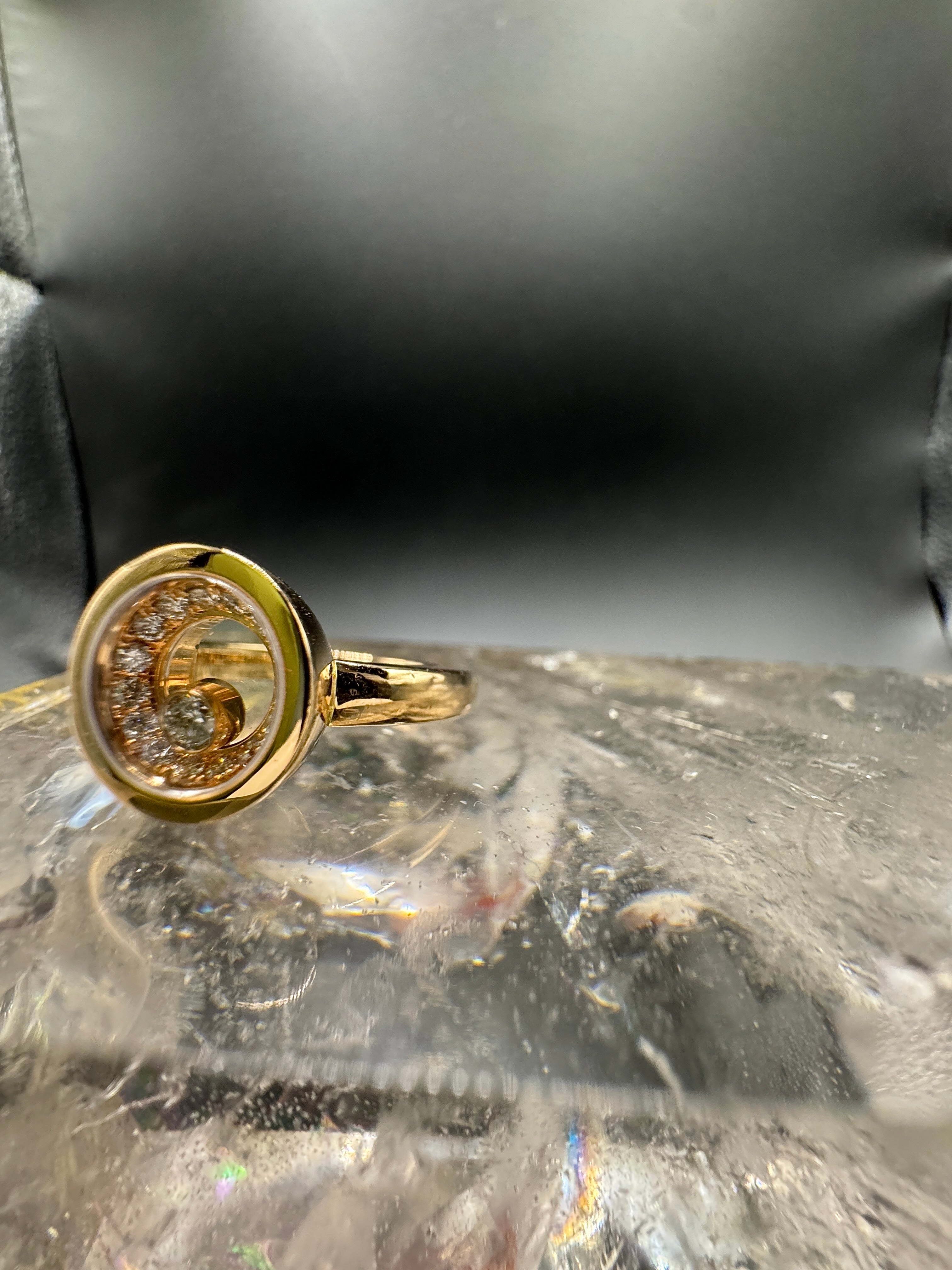 Massiver Chopard Happy Diamond Ring in 18 Karat Roségold