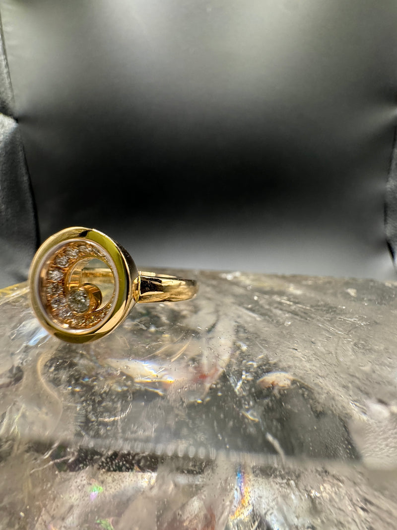 Massiver Chopard Happy Diamond Ring in 18 Karat Roségold