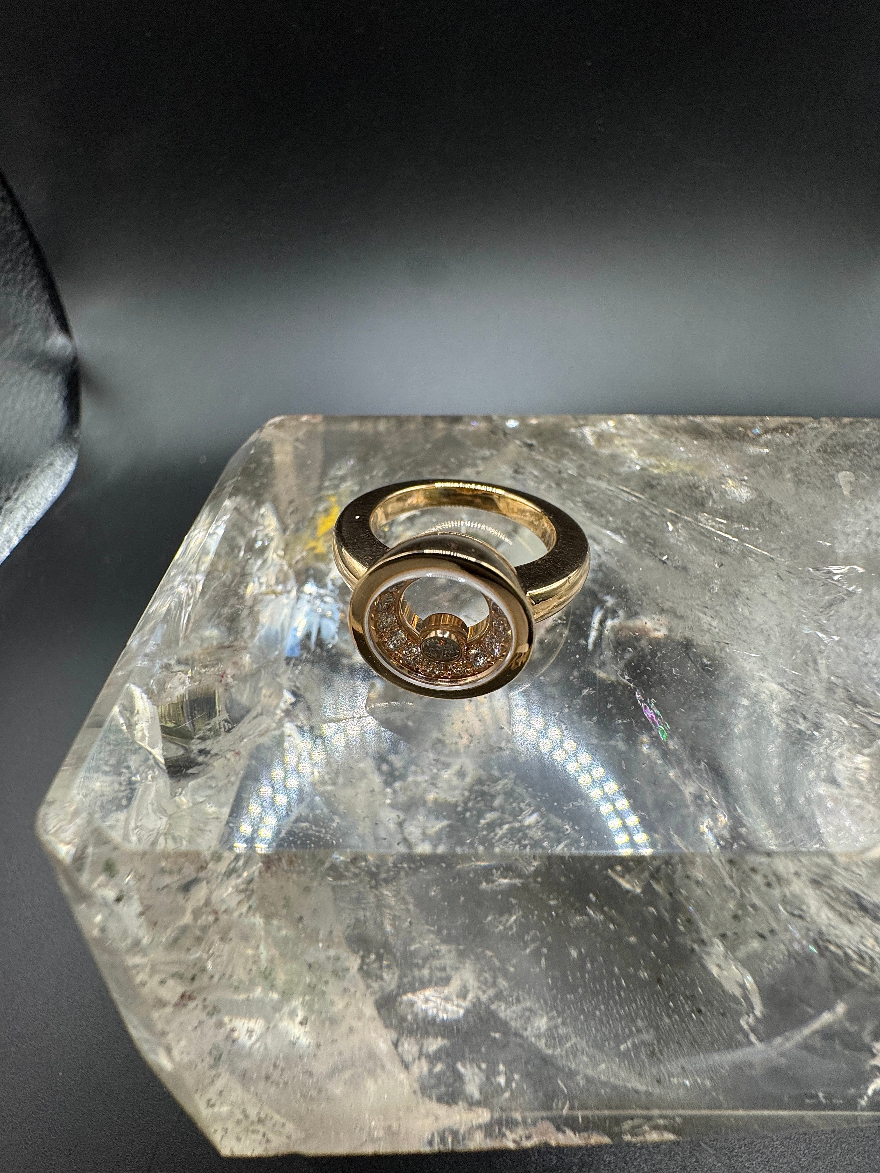 Massiver Chopard Happy Diamond Ring in 18 Karat Roségold