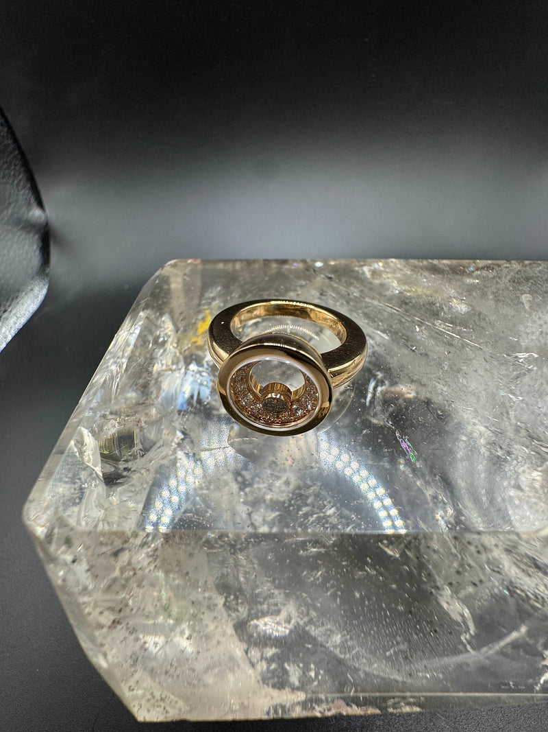 Massiver Chopard Happy Diamond Ring in 18 Karat Roségold