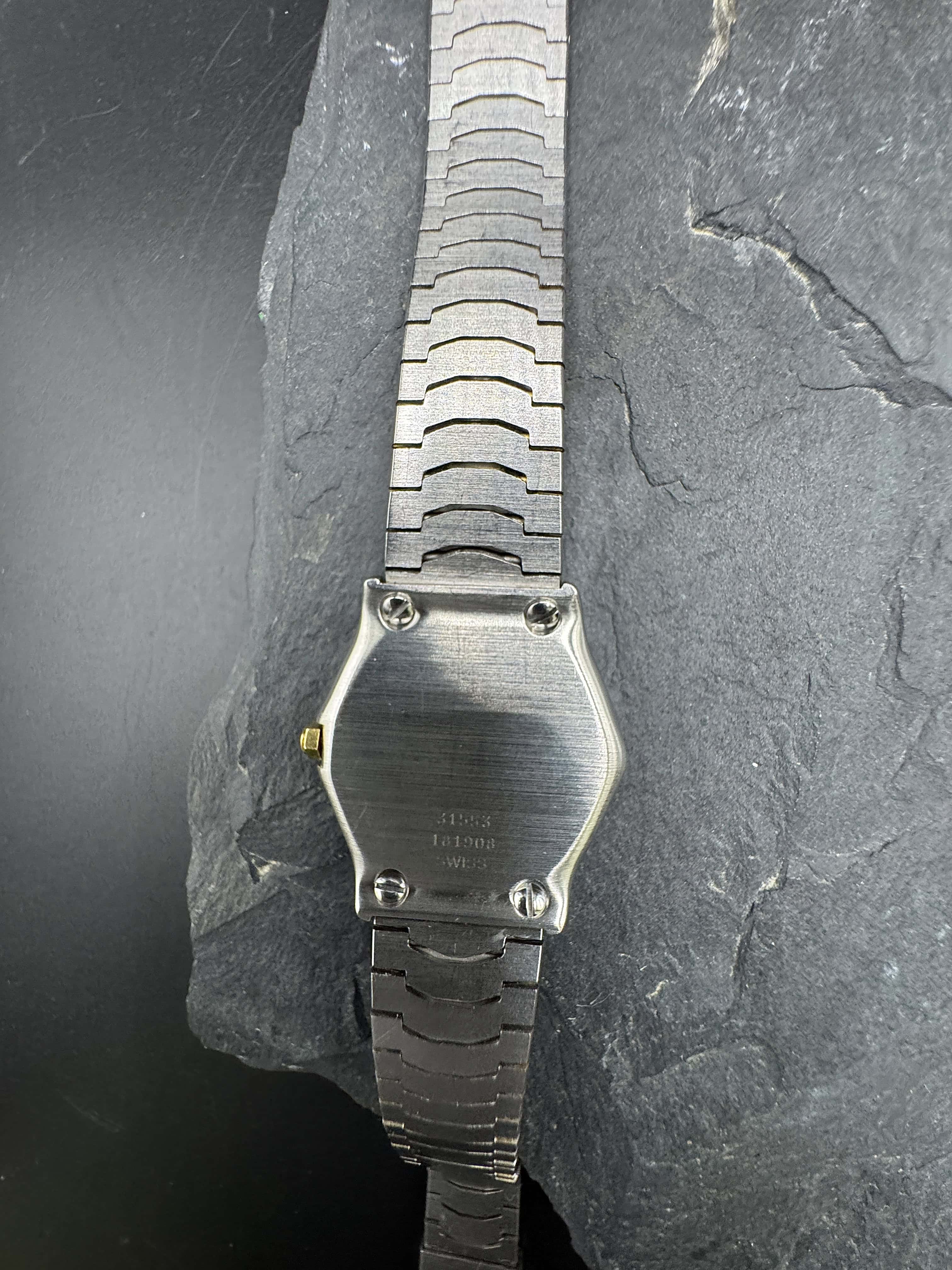 Ebel Sport Classique Damenuhr in Gold/Stahl mit schwarzem Zifferblatt