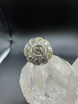 Lebhafter Art-Déco-Ring in 14 Karat Gelb- & Weißgold mit Diamanten