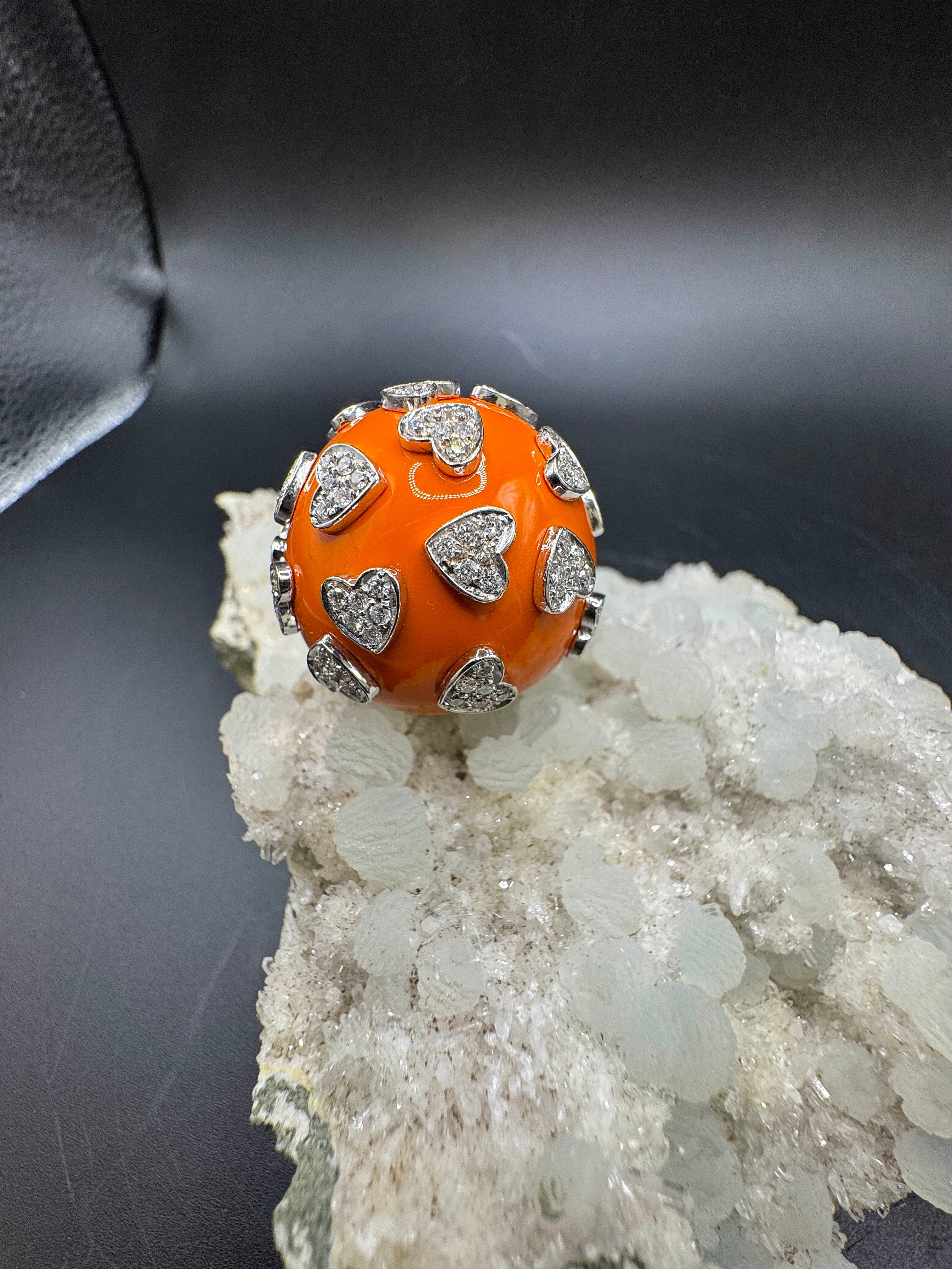 Riesiger Cocktailring in 18 Karat Gelb- & Weißgold mit Colorit & Brillanten