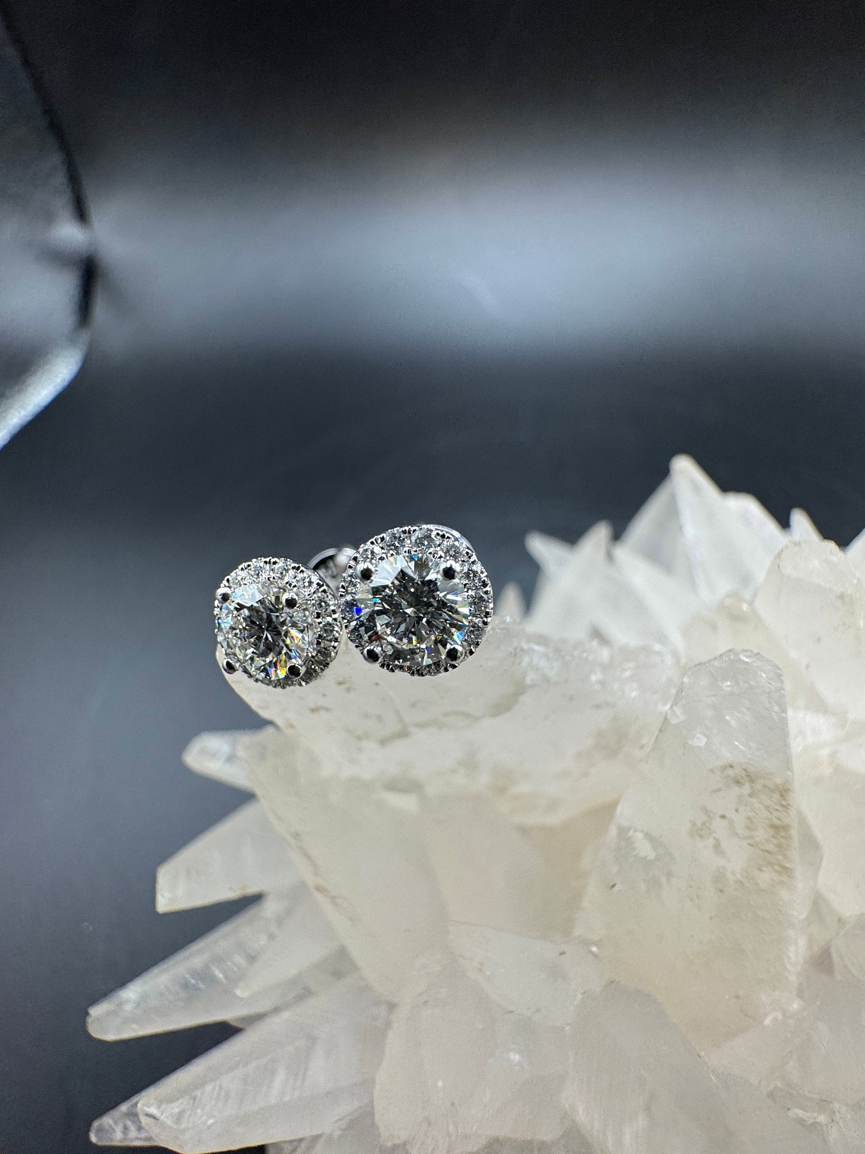 Moderne Brillantstecker in 18 Karat Weißgold mit hochfeinen Brillanten
