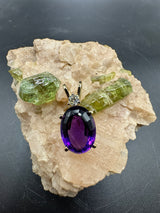 Zeitloser, steinbetonter Anhänger in 14 Karat Gelbgold mit Amethyst & Brillant