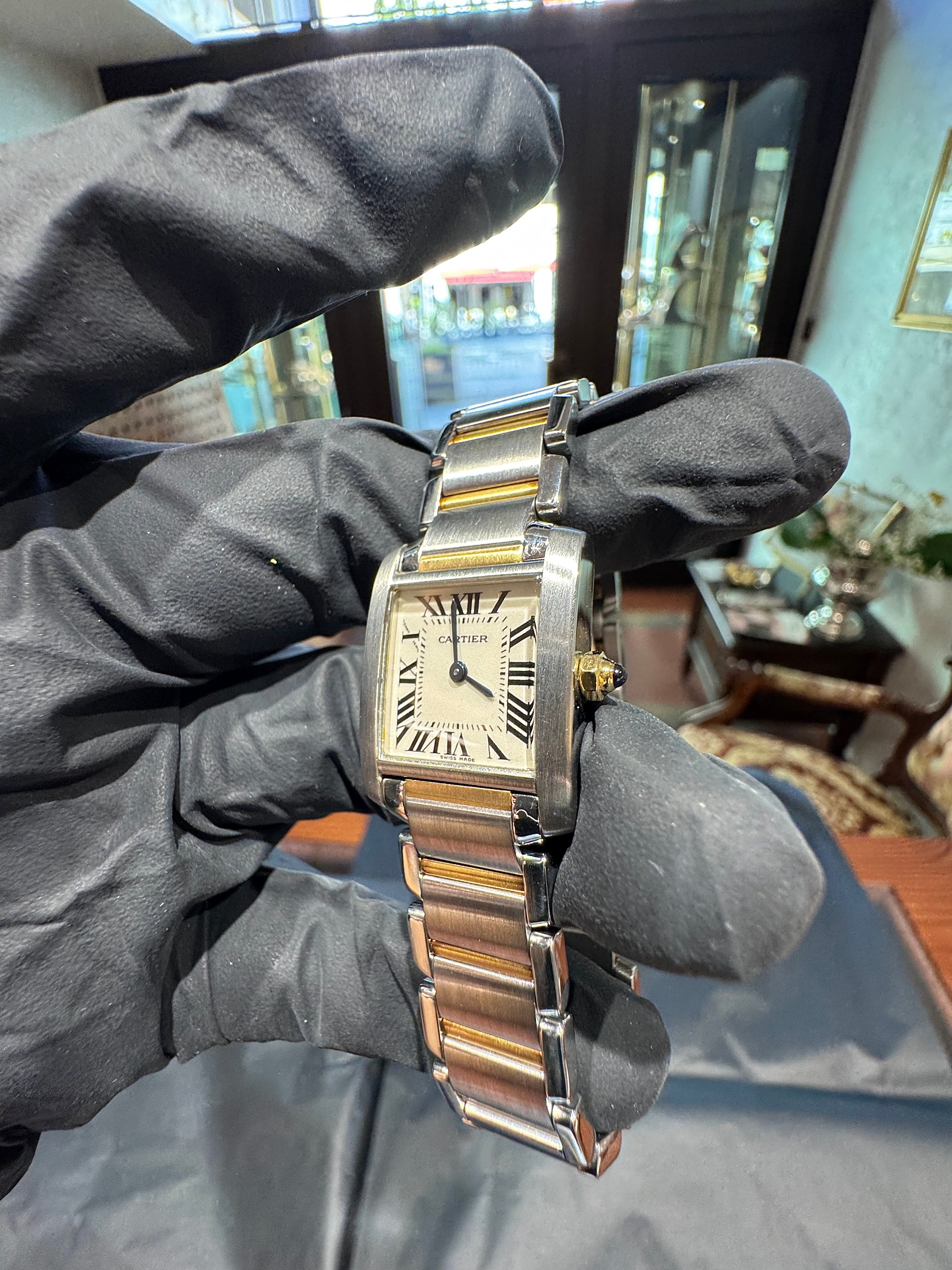 Cartier Tank Française Ref. 2384 Damenuhr in Gold/Stahl