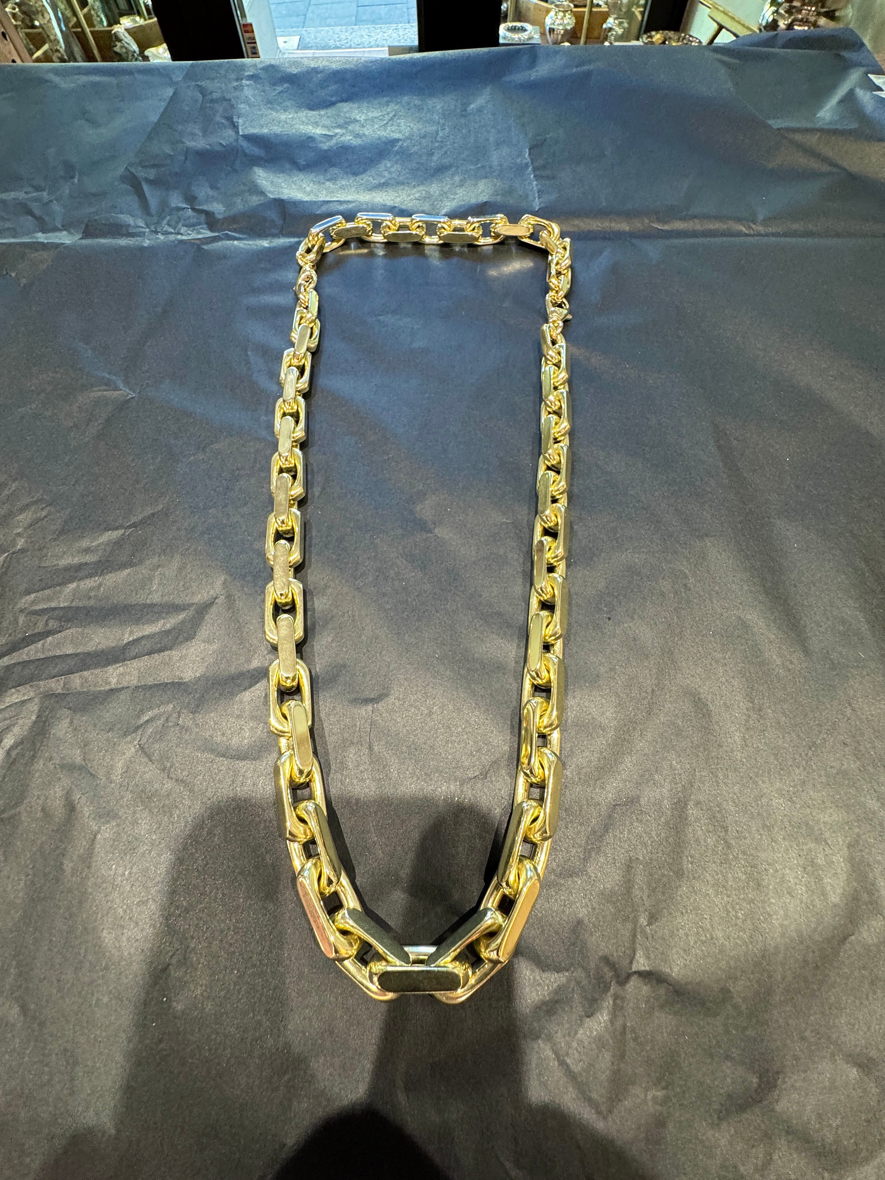 Diamantierte Ankerkette mit Armband in 14 Karat Gelbgold - über 500 Gramm Gold (PREIS AUF ANFRAGE)
