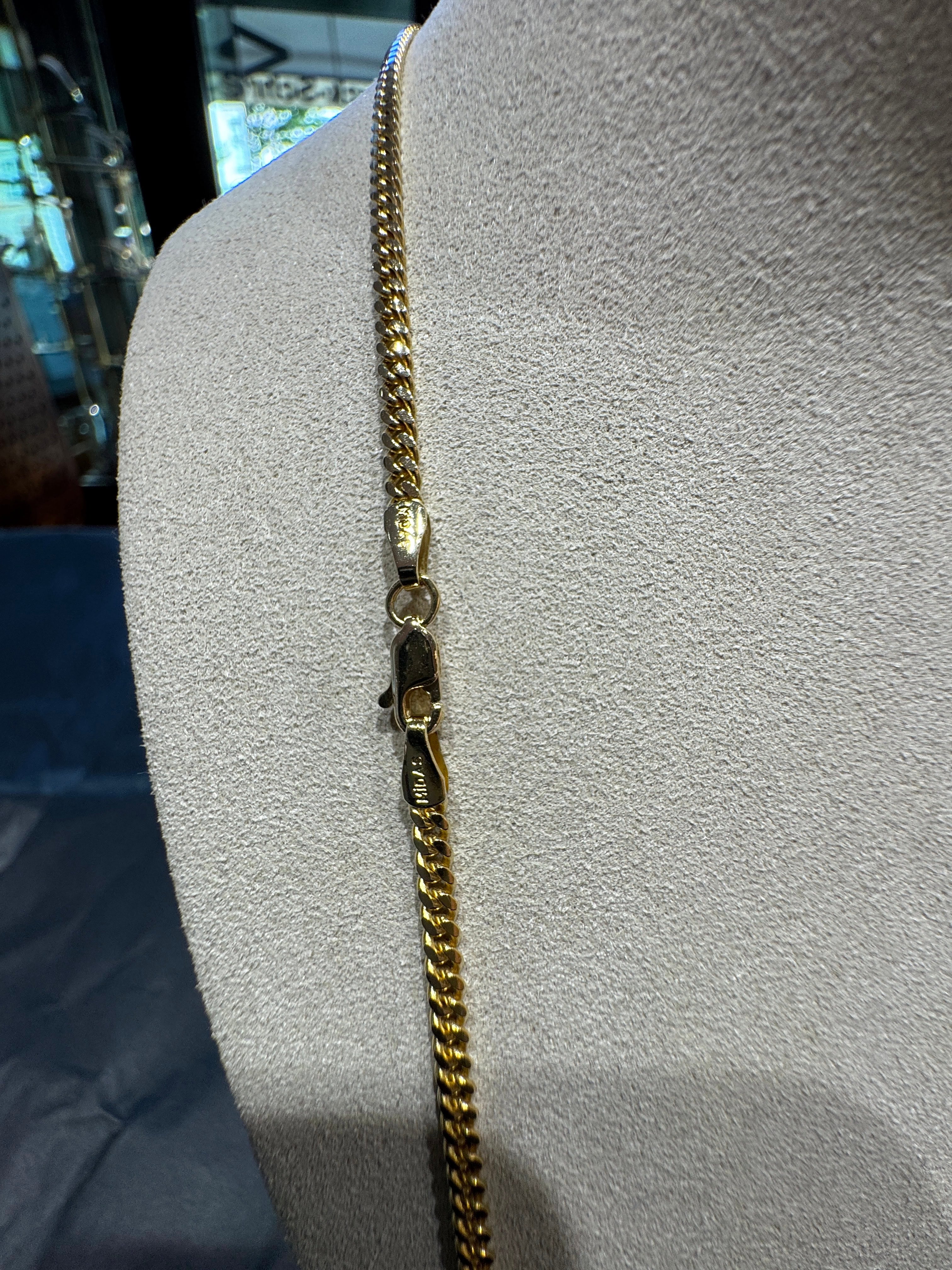 Elegante Panzerkette in 14 Karat Gelbgold mit Karabinerverschluss