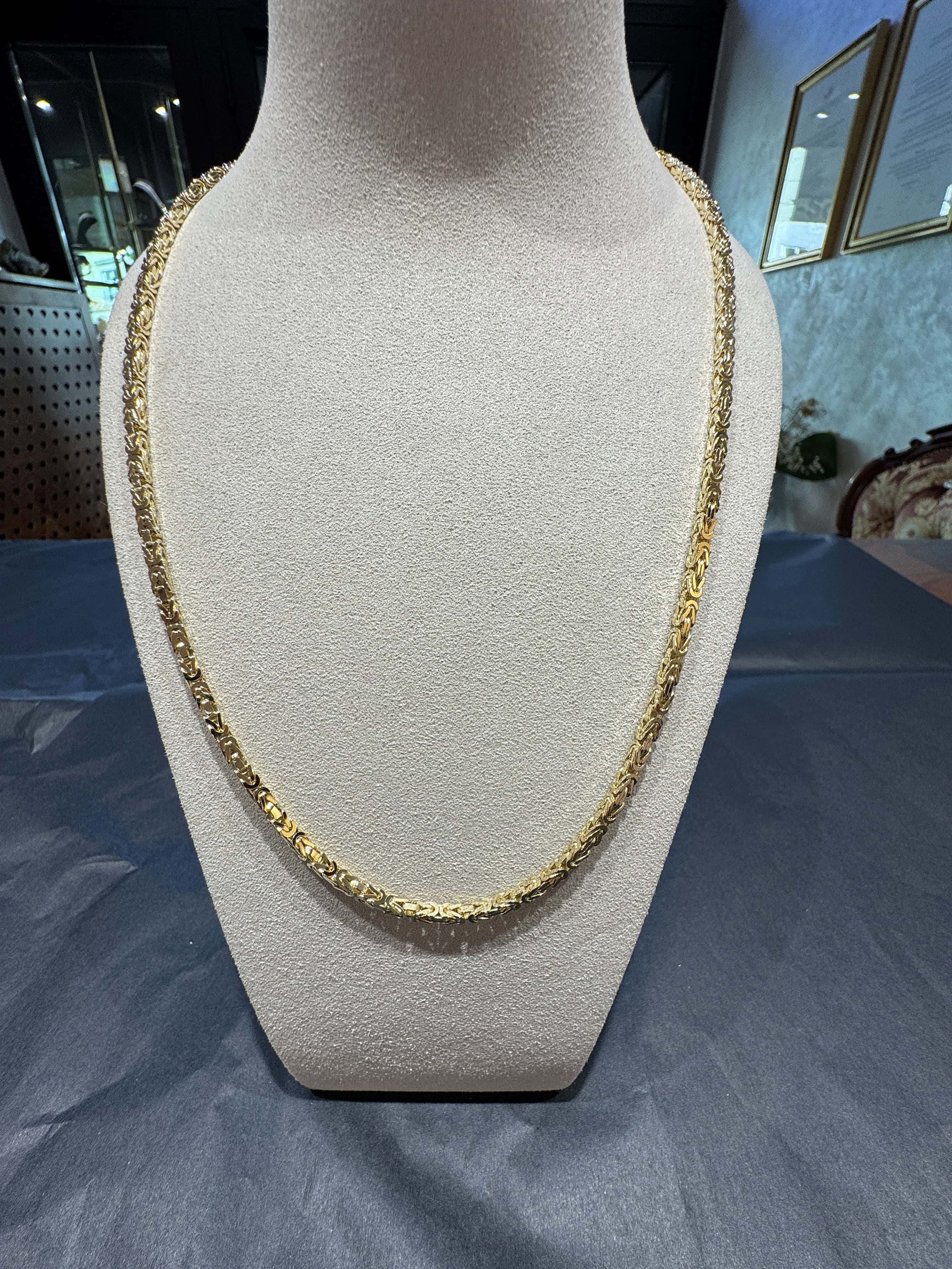 Massive Königskette in 14 Karat Gelbgold mit Karabiner