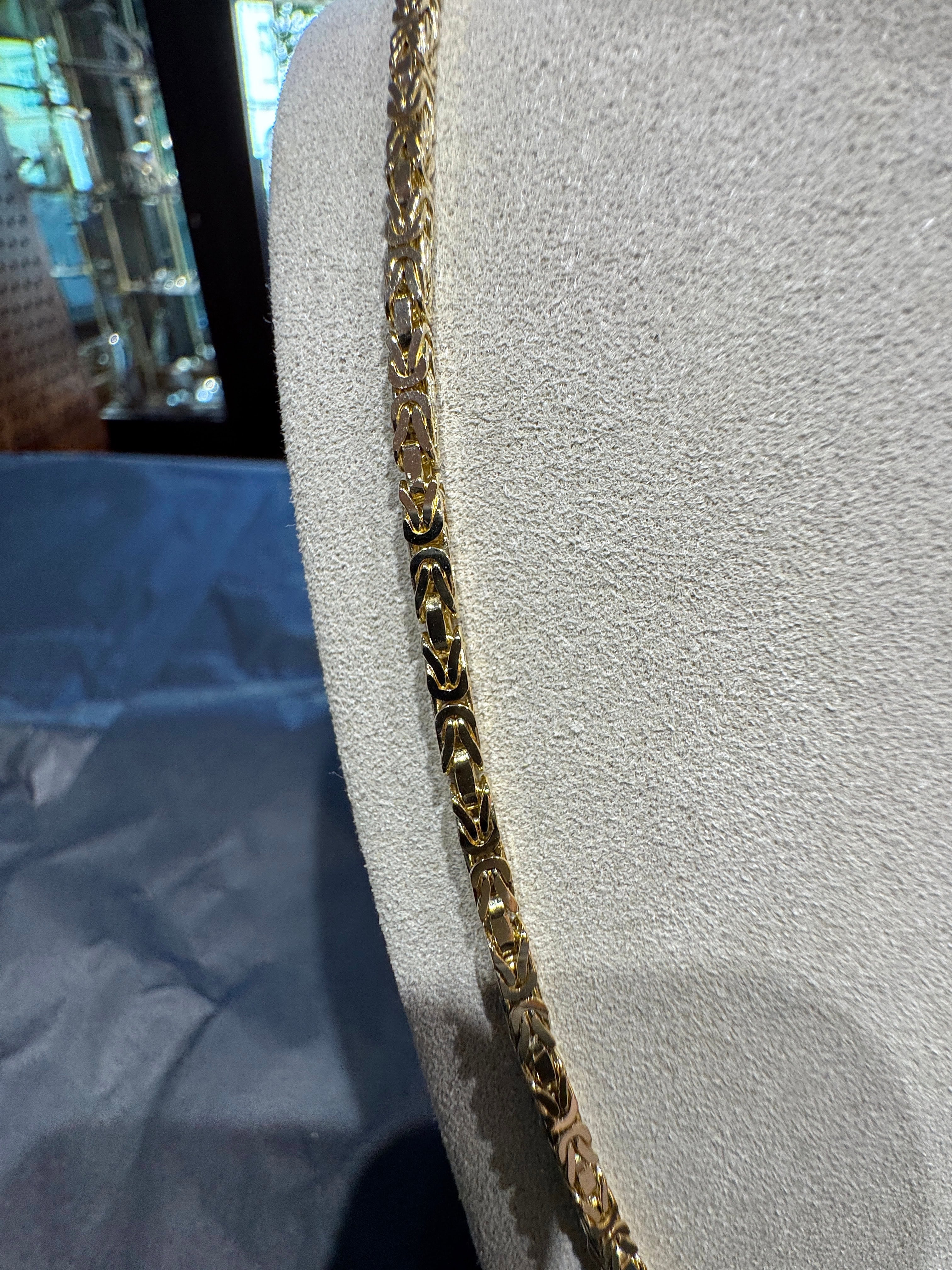 Massive Königskette in 14 Karat Gelbgold mit Karabiner