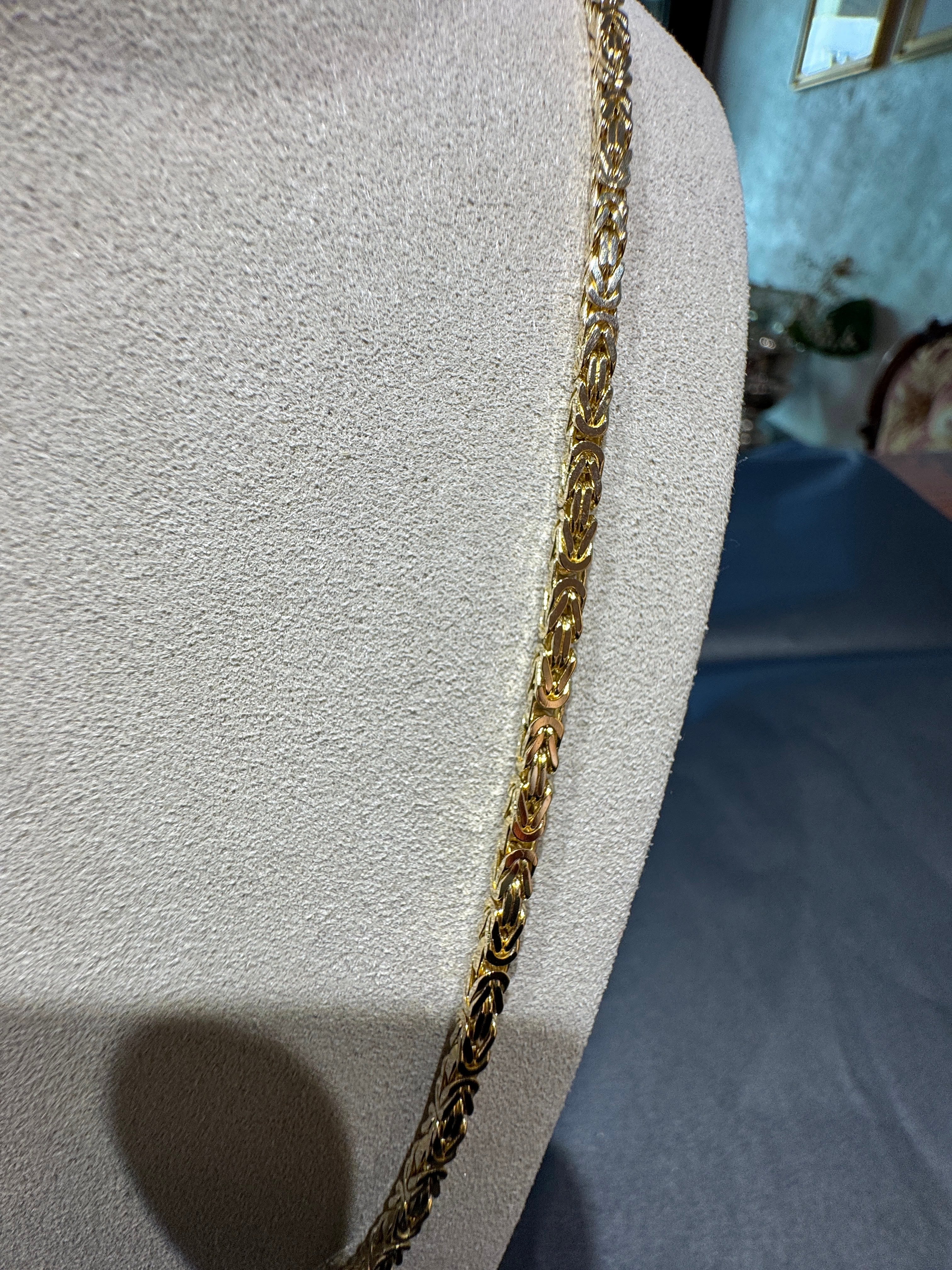 Massive Königskette in 14 Karat Gelbgold mit Karabiner