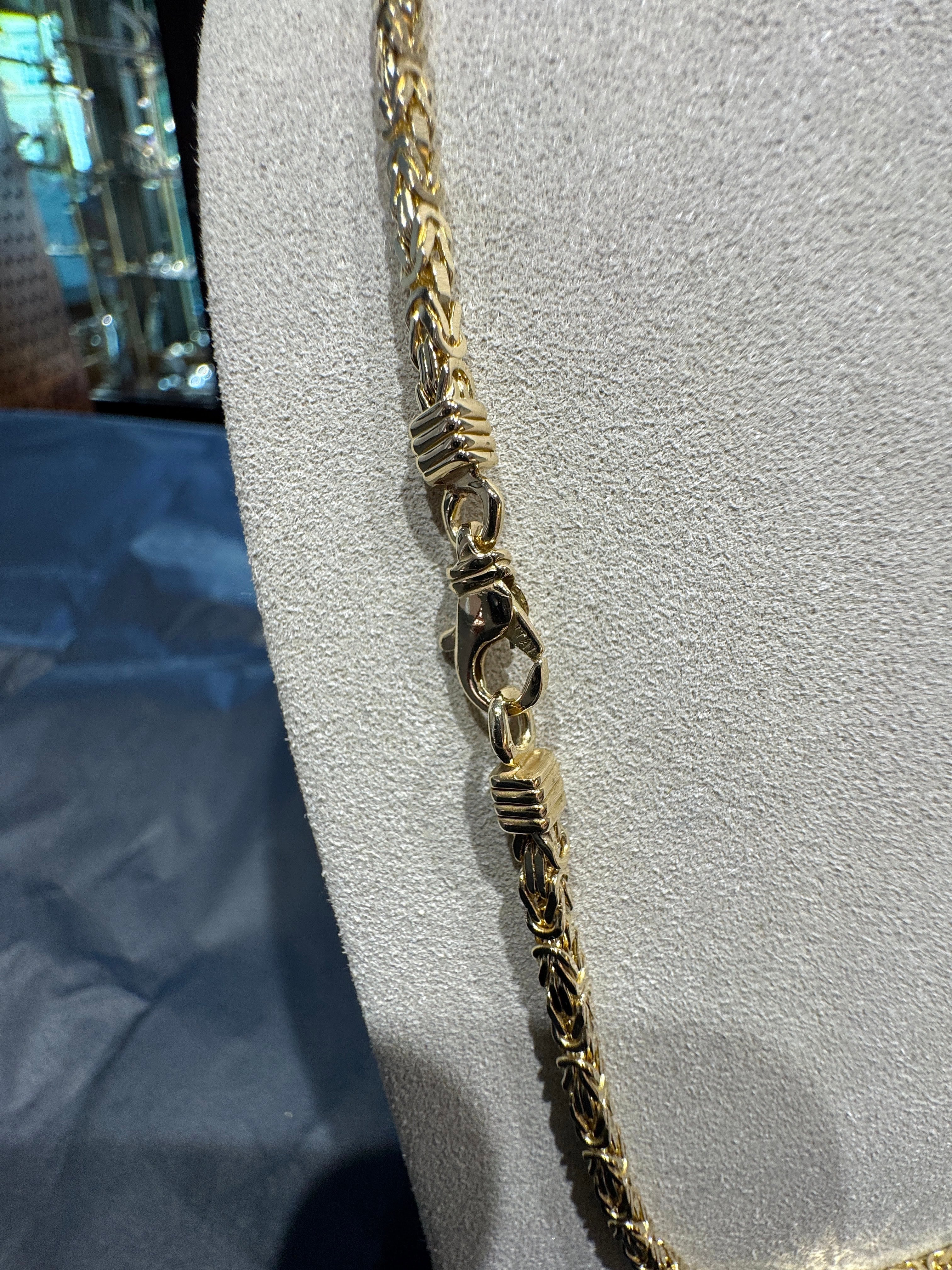 Massive Königskette in 14 Karat Gelbgold mit Karabiner