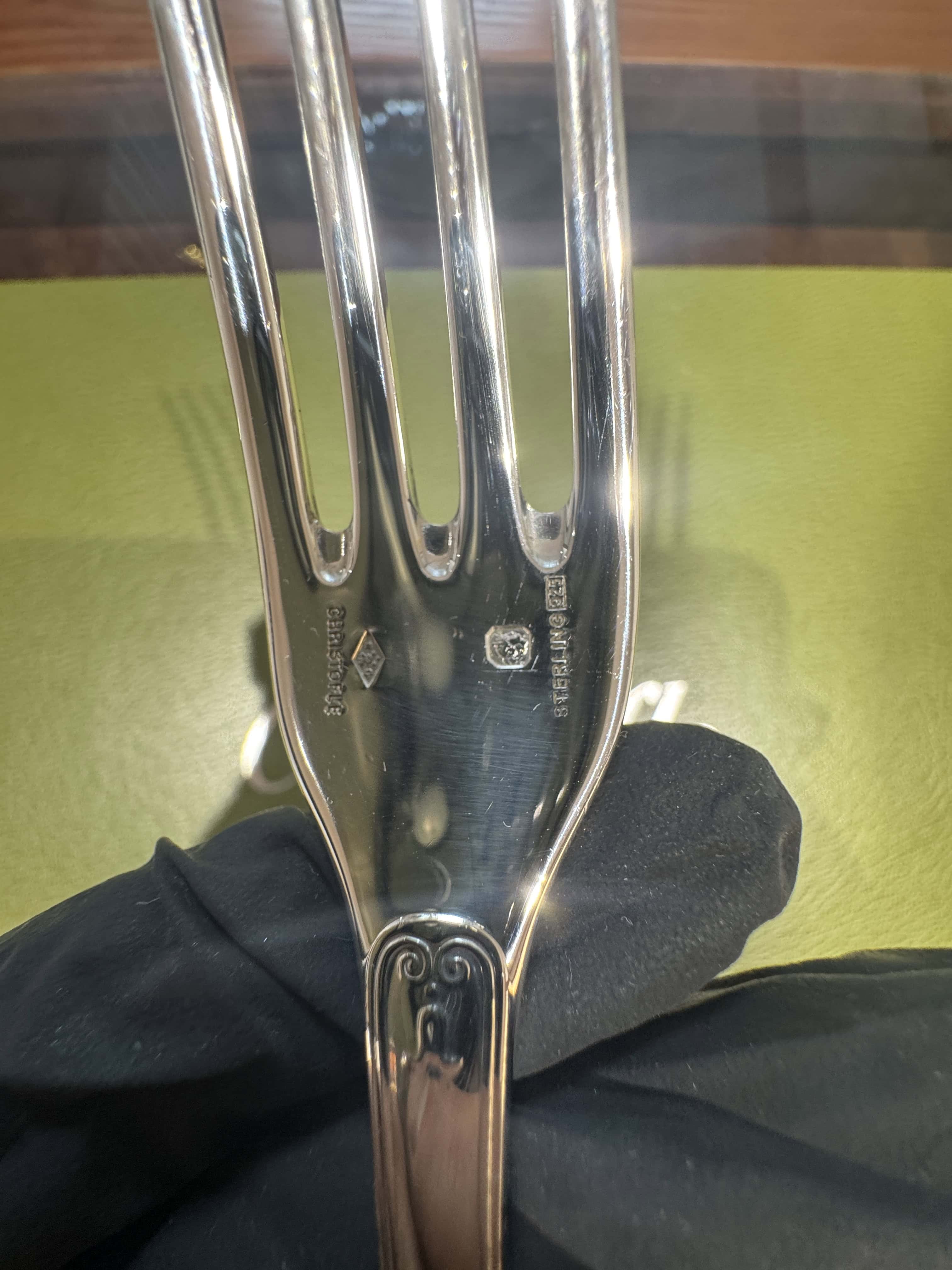 Sterling-Silber-Besteckset von Christofle Malmaison für 6 Personen – 30-teilig mit Koffer