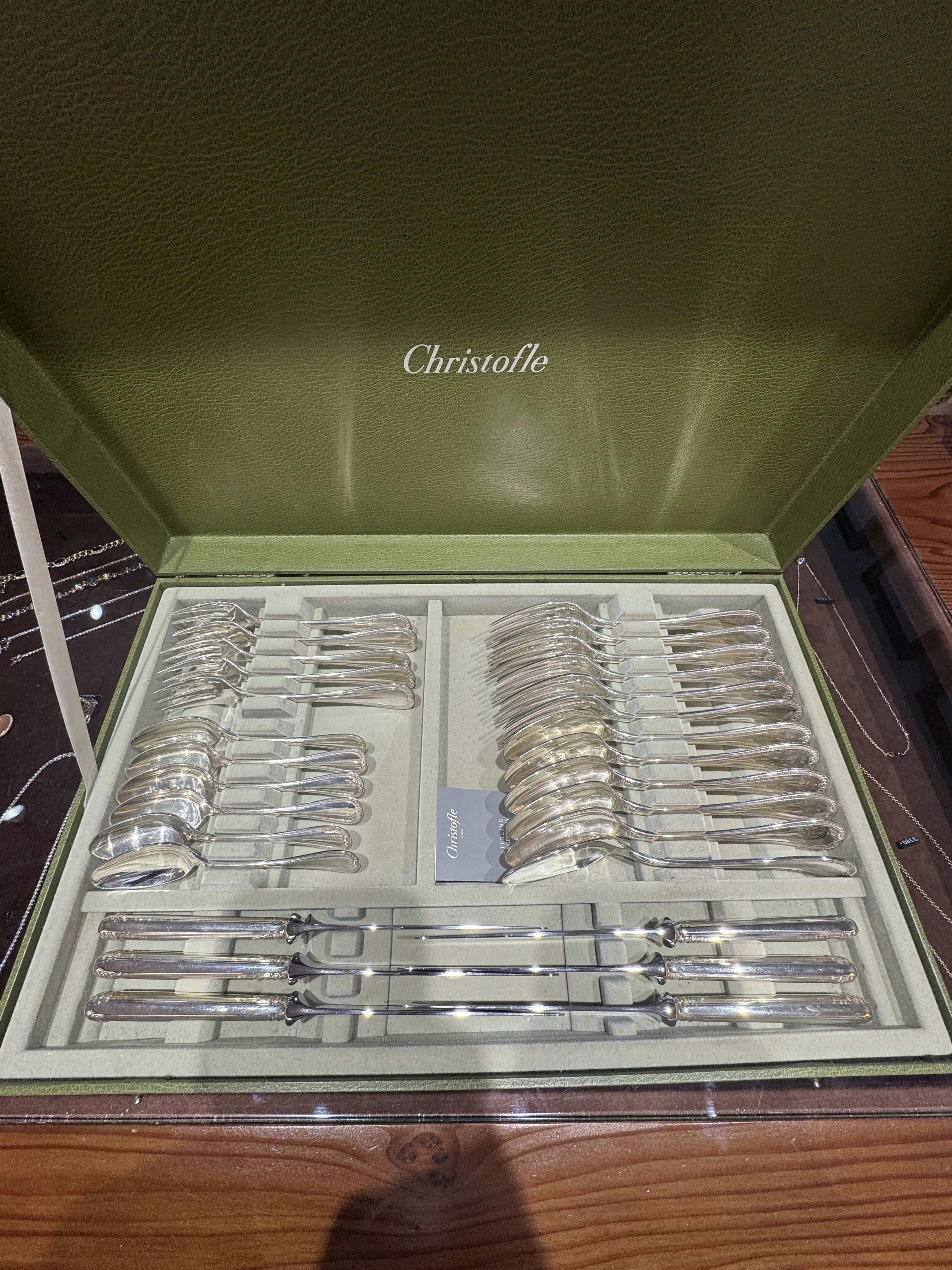 Malmaison Sterling-Silber-Besteckset von Christofle für 6 Personen – 30-teilig mit Koffer