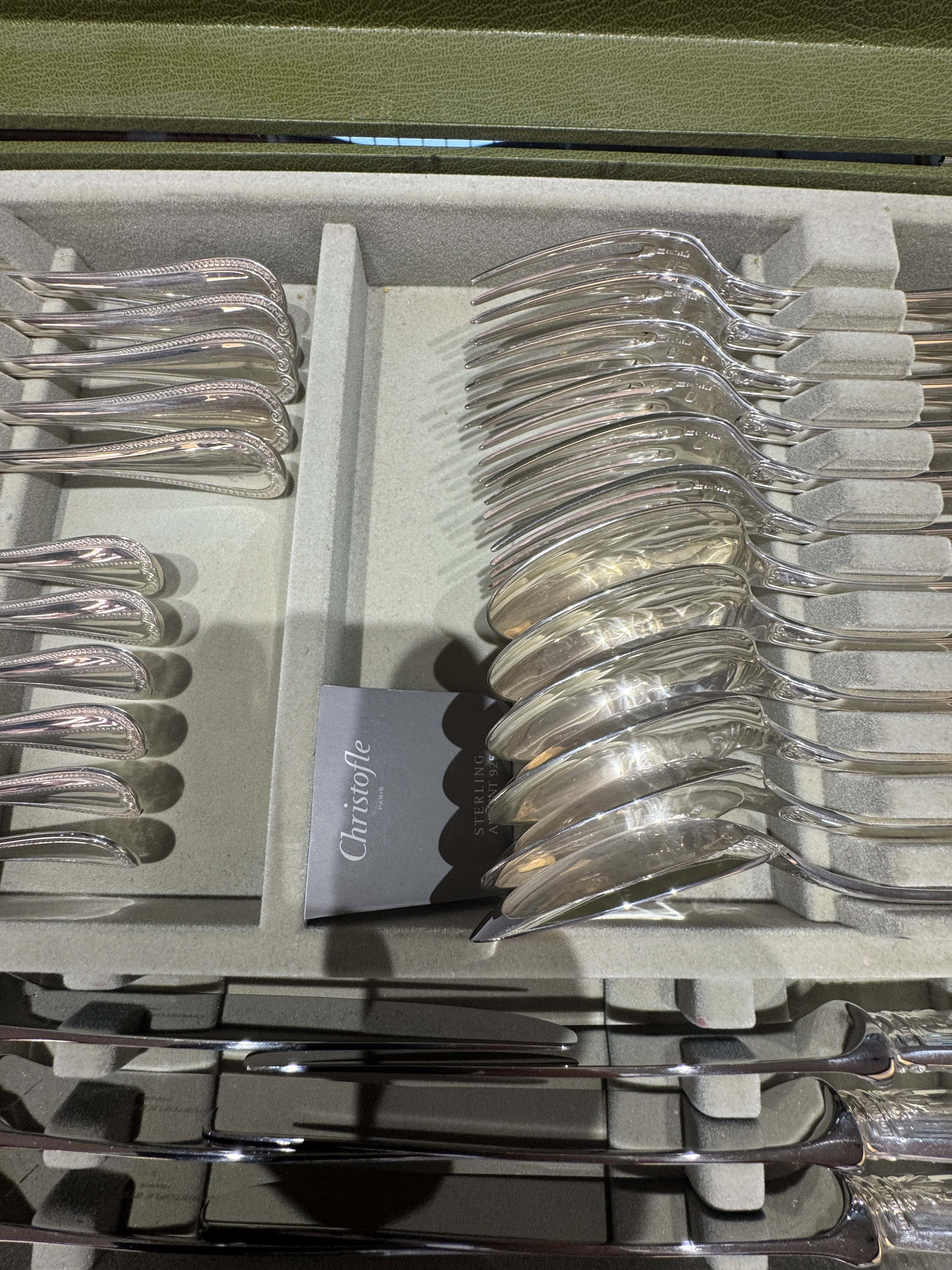 Malmaison Sterling-Silber-Besteckset von Christofle für 6 Personen – 30-teilig mit Koffer