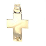 Solid cross in 18 carat yellow gold with fine lapis lazuli - handcrafted