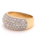 Elegante pavégezette bicolor ring van 14 karaat met 1.475 ct. Diamanten 