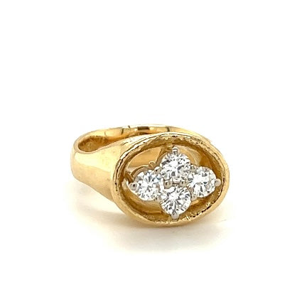 Hochwertiger Jaufmann-Ring in 18 Karat Gelbgold mit Spitzenqualität-Brillanten