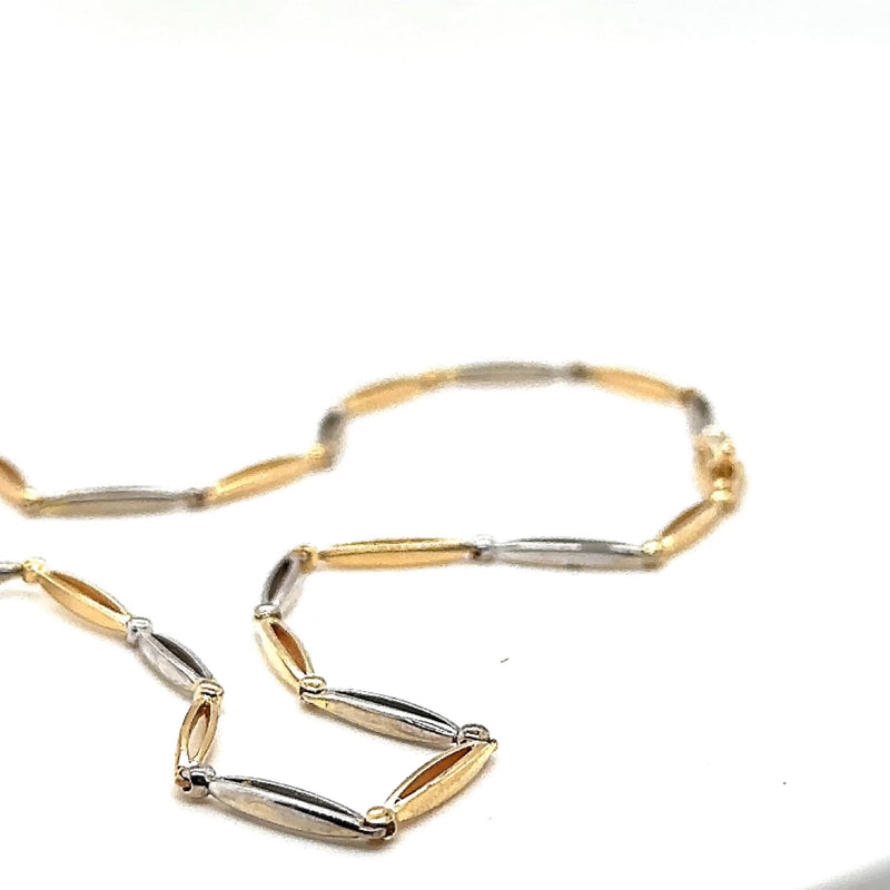 Elegant vintage necklace in 14 carat yellow and white gold 