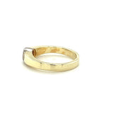 Timeless solitaire ring in 14 carat yellow and white gold with certified brilliant, made by hand in Hanover