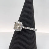 Modern solitaire ring in 18 carat white gold with certified one-carat Fancy Light Brownish Yellow brilliant