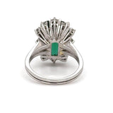 Exclusieve vintage ring in 18 karaat witgoud met een zeer fijne indigoliet en briljant geslepen diamanten