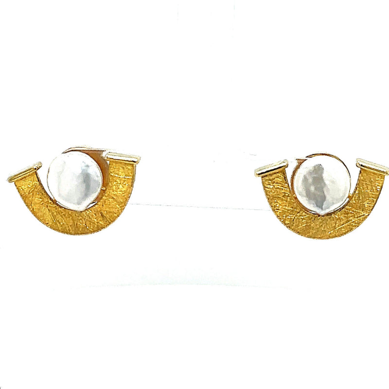 Bijzondere oorbellen in 18-karaats geelgoud met parels - elegant handwerk 