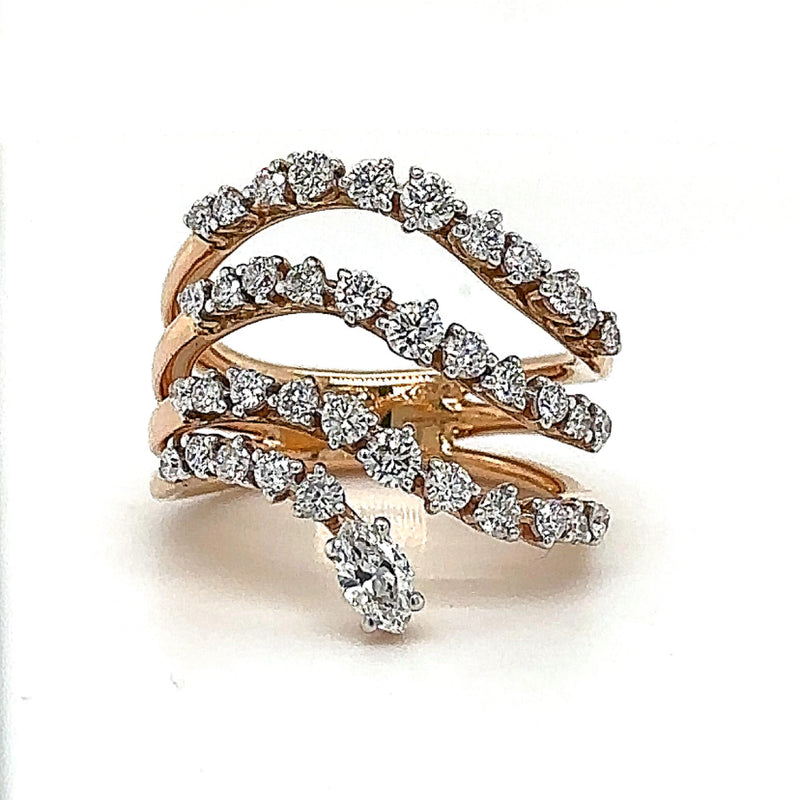 Very elegant brand ring in 18 carat rose gold with diamonds - Casato Gioelli (Roma)