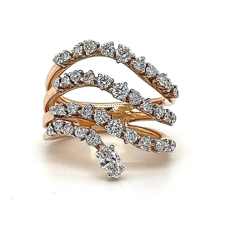 Very elegant brand ring in 18 carat rose gold with diamonds - Casato Gioelli (Roma)