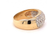 Elegant pavé-set bicolor ring in 14 carat with 1,475 ct. Diamonds 