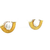 Unusual earrings in 18 carat yellow gold with pearls - elegant handcraft 