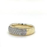Handmade band ring in 14 carat bicolor with 0.50 carat brilliant-cut diamonds